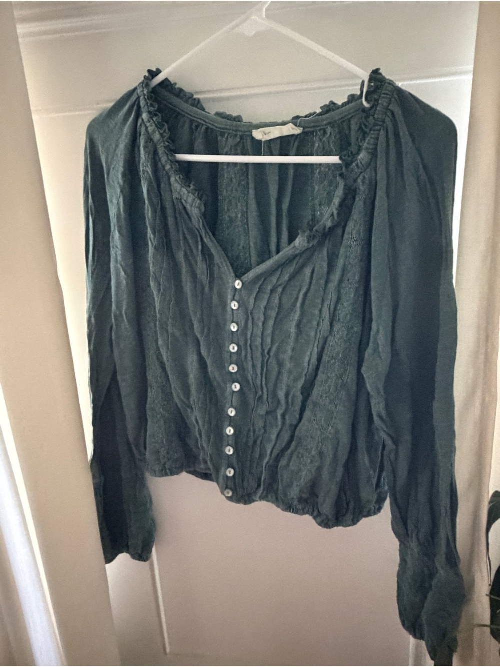 Lucky Brand Green Blouse Size L